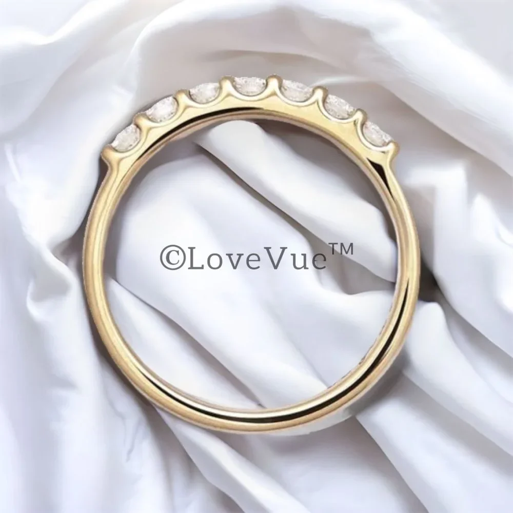 2.5mm Diamond Brilliant Cut Half Eternity Engagement Wedding Ring Band - Picture 4 of 16